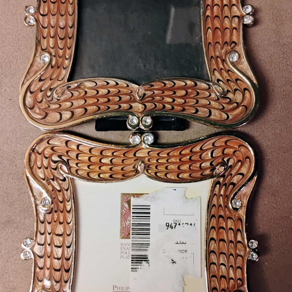 Philip Whitney Ltd. Elegant Brown and Gold Photo Frame w/ Gem Accents (2 Frames)
